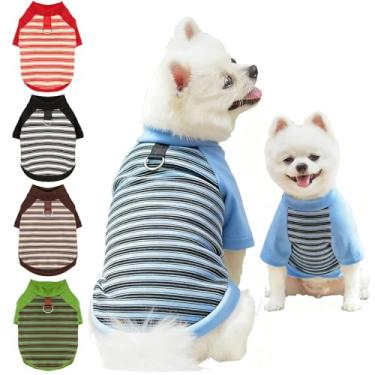 Imagem de Suéter para cães leve e elástico camiseta de lã listrada para animais de estimação roupas de gatos macio para cães pequenos, médios e grandes (azul, 2GG)