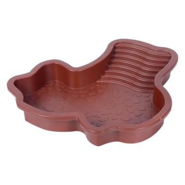 Imagem de Piscina de tartaruga | Prato de comida de tartaruga para banho de réptil, terraço com rampa, suprimentos de alimentação para decoração de aquário para sapos, lagartos, dragão barbudo, cobras