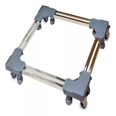Imagem de Suporte com Rodinhas para Geladeira e Máquina de Lavar, Base Ajustável 90x90cm para Eletrodomésticos