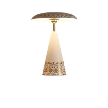 Imagem de Luminária de mesa de estilo medieval francês para quarto, luminária de mesa de luxo com carregamento por toque e imitação de porcelana, luminária decorativa para iluminação ambiente (Tipo A,