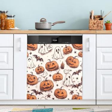 Imagem de ATTX Linda capa de ímã para lava-louças, elemento de Halloween, 58,4 cm C x 66 cm A, decoração da capa da máquina de lavar louça, decalques de armário doméstico e eletrodomésticos adesivos #216