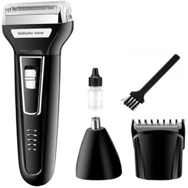 Imagem de Máquina de Cortar Cabelo 3 em 1 – Barbeador Elétrico e Aparador de Pelos KM-6333, Lâminas Duplas, Recarregável, 60 Min de Autonomia, Design Ergonômico