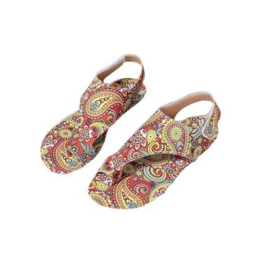 Imagem de Chinelos femininos de verão - Sandálias casuais de praia com sola macia, na moda, Múltiplas, 37