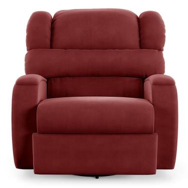 Imagem de Poltrona Do Papai Reclinável Napoli Glider Giratória Massagem Veludo Fh1 Vermelho