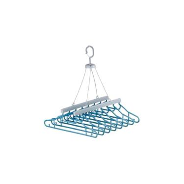 Imagem de Varal Multiuso com 8 Cabides, Dobrável, Plástico e Aço, 37x36x38cm, Capacidade 4kg, Cores Sortidas