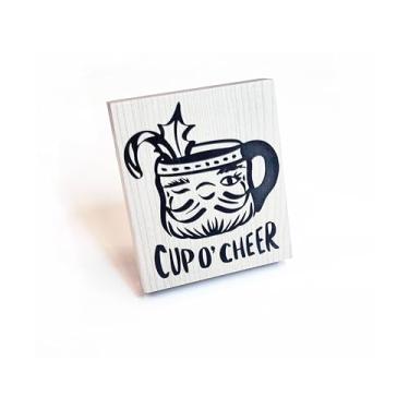 Imagem de Blissful Prints Carimbo de borracha de Natal para artesanato – Carimbo de tinta para fazer cartões, etiquetas de presente, álbuns de recortes e projetos DIY – Selo decorativo sazonal (Cup 'O Cheer)