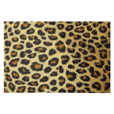 Imagem de CEBUGI Tapete de área 60 x 90 cm, macio, lavável, antiderrapante, com revestimento de borracha, estampa de leopardo, para sala de estar, quarto, decoração de casa