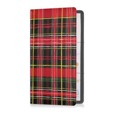 Imagem de Qilmy Porta-luvas xadrez elegante para carro e registro de carro, organizador de porta-luvas de couro sintético premium, carteira essencial de carro perfeita para carteira de motorista, cartões e