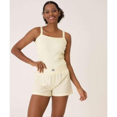 Imagem de Pijama Feminino Canelado Alças Finas Marisa-96024, Amarelo, GG