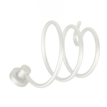 Imagem de lyrlody Home Suporte de Secador de Cabelo Montado na Parede do Banheiro, Suporte de Secador de Cabelo Em Alumínio Com Design Espiral Cromado para Economia de Espaço Eficiente Em