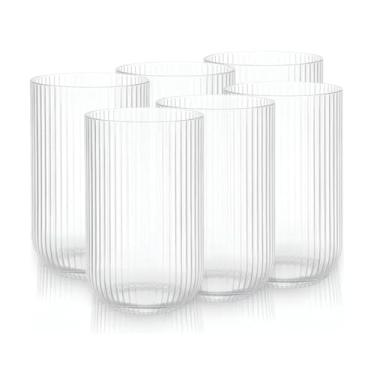 Imagem de Jogo de Copos 6 Peças Vidro Gosso Conjunto Em Vidro Cristalino, Linha Elegante Moderno 423ml Para Suco, Água Refrigerante