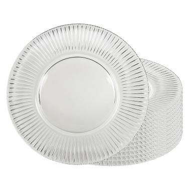 Imagem de Jogo 12 Sousplat Redondo De Cristal Renaissance Transparente Lyor 31,5cm