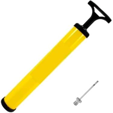 Imagem de Bomba de Ar Manual para Infláveis, Amarela com Preto, Portátil, para Colchões, Boias, Piscinas e Itens de Lazer