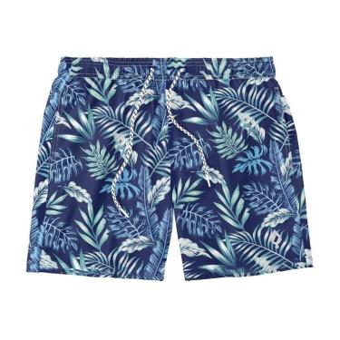 Imagem de Short Bermuda Resina Estampado Folhas Masculino Tactel Básico-Masculino