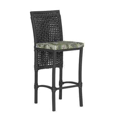 Imagem de Banqueta Em Alumínio Roma Preta Corda Náutica Tecido 5 Preta