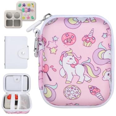 Imagem de Kit de suporte de cartão de 3 peças para Yoto Cards, capa rígida de viagem compatível com Yoto Mini Player, mini jaqueta para Yoto, fichário de cartão comporta até Yoto 24 cartões (rosa)