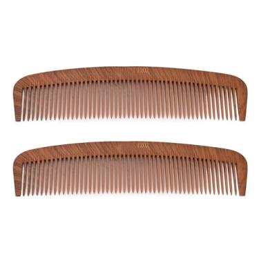 Imagem de Yinhing Conjunto de Pentes de Cabelo de Madeira Premium de 2 Peças Pentes de Estilo Estático Portáteis para Barbearias Profissionais e Salões de Cabeleireiro Design Leve para Acabamento de Tratamento para Cabelos Ideal para Cabelos