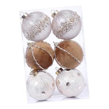 Imagem de Nishiyuenyi Conjunto de 6 Bolas de Natal para Decoração de árvore de Natal, com 8 Cm (3,15 Polegadas), Ideais para Eventos Especiais, Festas E Noivados, Champanhe, Tamanho real