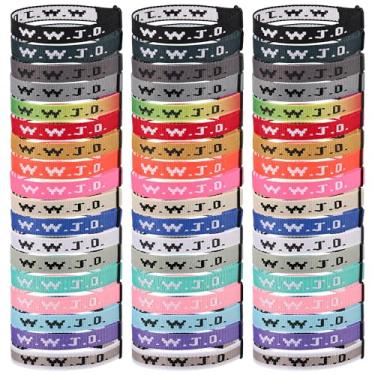 Imagem de Meajjew WWJD Pulseira Cristã para Mulheres e Homens, Pulseiras Ajustáveis para Presentes de Jesus Cristão, Pulseiras WWJD em Massa - Pulseira What Would Jesus Do, Fibra de poliéster, Sem Pedra