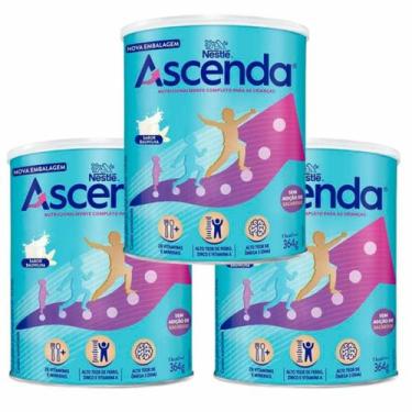 Imagem de Ascenda sabor Baunilha 364g Sem Sacarose kit c/3 - nestle