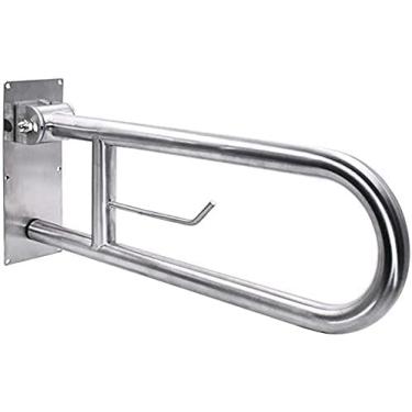 Imagem de CZCZC Toalheiro para banheiro, barra de apoio flip-up, 61 cm, trilho de banheiro de segurança, suporte de parafuso, resistente, apoio de braço para deficientes