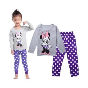Imagem de Conjunto De Pijamas Minnie Para Meninas Primavera Outono Roupas De Dor