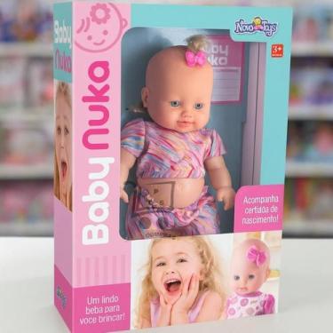 Imagem de Boneca Infantil Menina Grande Baby Nuka Com Certidão De Nascimento Faz