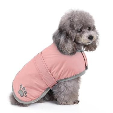 Imagem de Queenmore Casaco de inverno para cães, colete acolchoado de lã, jaqueta para animais de estimação para clima frio, impermeável, refletivo, reversível para cães, roupas para cães pequenos, médios e