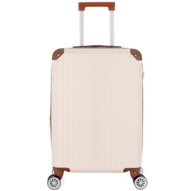 Imagem de Mala de Bordo 10kg Extensível com Zíper Duplo, Rodas 360° Giratórias, ABS Resistente, Cadeado TSA – Mala de Mão Pequena para Viagem(Bege,N20-54 * 35 * 22)