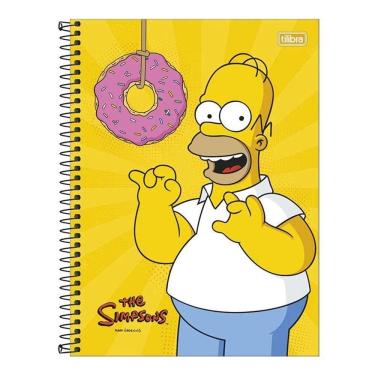 Imagem de Caderno Espiral Universitário Simpsons Donuts 16 Matérias - Tilibra