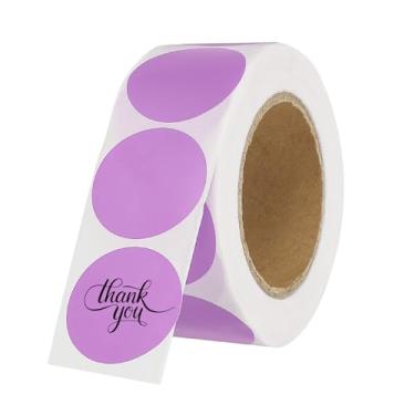 Imagem de PATIKIL 500 etiquetas térmicas redondas, adesivos coloridos de 2,5 cm para impressão térmica, escritório, decoração de casa, diário, lista de tarefas, caderno de viagem, roxo