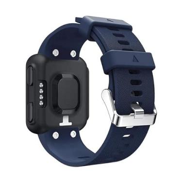 Imagem de EKSIL Pulseira de silicone para relógio Forerunner 35 Pulseira de substituição para relógio inteligente Garmin Forerunner 35 (Cor: Azul meia-noite)