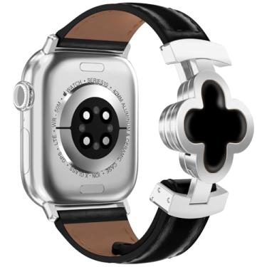 Imagem de KADES Pulseira magnética feminina de design fino com trevo de quatro folhas da sorte para Apple Watch séries 11/10/9/8/7/6/5/4/3/2/1/SE Ultra 3/2/1