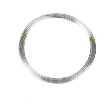 Imagem de Fio de alumínio para artesanato de 1 mm - Carretel colorido firme e flexível, 10 m de comprimento para fazer joias, arranjos florais, escultura, miçangas e projetos de artesanato DIY (cor: prata)