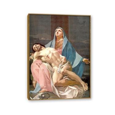 Imagem de Arte de parede Francisco Goya, Pietà, impressão em tela famosa reprodução de pinturas a óleo abstratas imagem de arte emoldurada para decoração de casa 55 x 40 cm (22 x 16 polegadas) moldura de