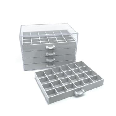 Imagem de Porta Joia Caixa Organizador Multiuso De 5 Gavetas Bandejas Acrílico 120 divisórias Para Glitter Bijuterias