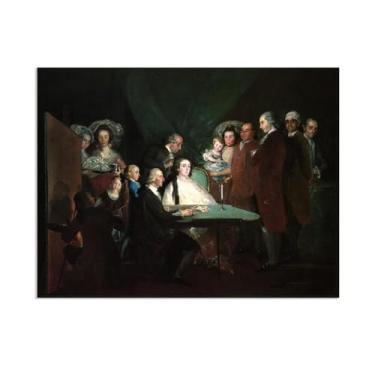 Imagem de Arte de parede Francisco Goya, A Família do Infante Don Luis, impressão em tela famosa reprodução de pinturas a óleo abstratas imagem emoldurada para decoração de casa pôster 65x50cm (66.0x48.3 cm)