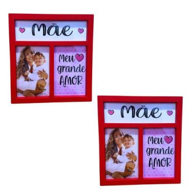 Imagem de kit 2 Porta retrato presente dia das mães moldura foto decoração grand
