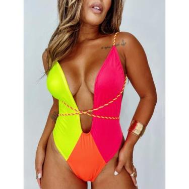 Imagem de Maio decotado neon vibes costa nua corda multiformas