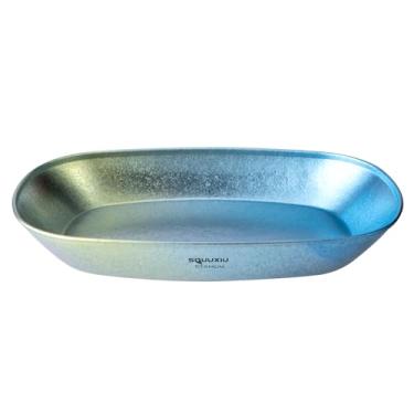 Imagem de Cuofyunl placa de acampamento placa de churrasco placa de peixe ultra-leve empilhável e portátil de grau de saúde 106g pratos de salada (Flor de gelo colorida)