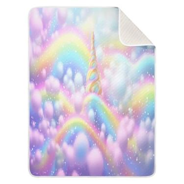 Imagem de Blueangle Cobertores de sorvete arco-íris redemoinho de bebê para cochilo de carrinho de bebê, 76 x 101 cm, cobertores aconchegantes e macios unissex para meninos, meninas, crianças, bebês (186)