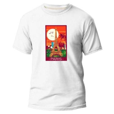Imagem de Camiseta Básica Algodão Premium Estampa Digital Torre Paris - Pavesi, 