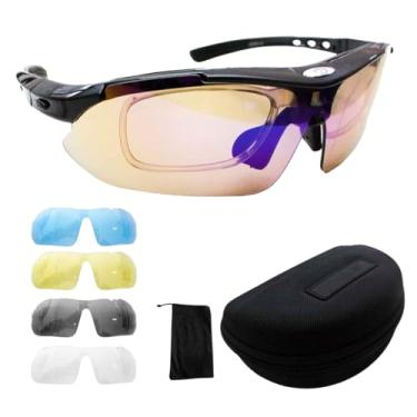 Imagem de Kit Óculos Ciclismo Bike 5 Lentes Suporte Grau Ciclista (Preto)