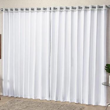 Imagem de Cortina La Bela 2 Metros Micropercal Sala Quarto para Varão - Branca -