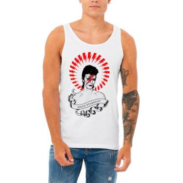 Imagem de Camiseta Regata David Bowie Ziggy Stardust exclusiva, unissex - Lado B