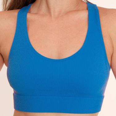 Imagem de Top Selene Sem Costura Poliamida Canelado Macia Sem Bojo Reforçado Fitness Academia Corrida 20916-Feminino