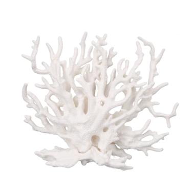 Imagem de Decorações de aquário de peixes, decoração de recifes de corais de resina branca criativos realistas ornamentos de coral para aquário de peixes decoração de paisagem de aquário