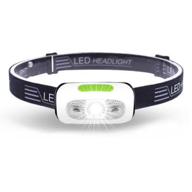 Imagem de Lanterna de cabeça LED Luz pesca noturna para corrida Bateria íon lítio integrada Sensor IR Modo média baixa Flash Base ajustável em 60 emergência