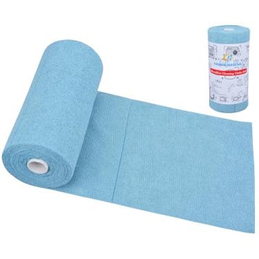 Imagem de HOPESHINE Rolo de pano de limpeza de microfibra, pacote com 50, toalhas de papel reutilizáveis, laváveis para carros, suprimentos de lavagem, panos de cozinha, panos de limpeza de janela, casa, sem