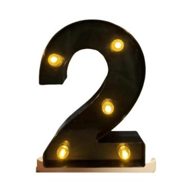 Imagem de Letras E Números De LED Preto Iluminados Para Decoração De Casa, Bar, 